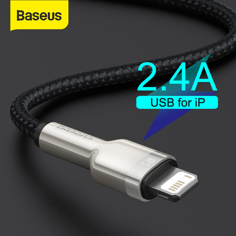 USB-кабель Baseus для iPhone 11 12 Pro Max Xs Xr X 2.4A, кабель для быстрой зарядки iPhone 7 SE 8 Plus, зарядное устройство для iPad air ► Фото 1/6