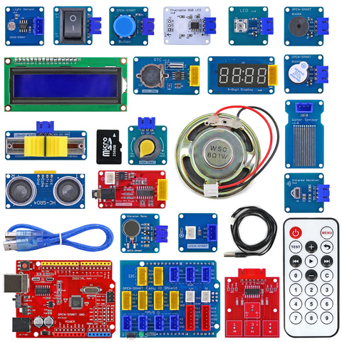 Easy Starter Kit, Easy-plug, цветной XH 2,54 мм, комплект датчика сокета с MP3 RTC, модуль датчика температуры для Arduino UNO R3 ► Фото 1/6