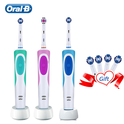 Электрическая зубная щетка Oral B Vitality, перезаряжаемая, 2D вращающаяся, Глубокая чистка, сменная щетка, гигиеническая, Электронная зубная щетка ► Фото 1/5