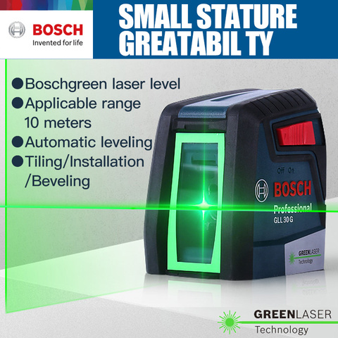Bosch лазерный уровень 2 линия зеленый светильник горизонтальный и вертикальный лазерный уровень GLL30G ► Фото 1/6