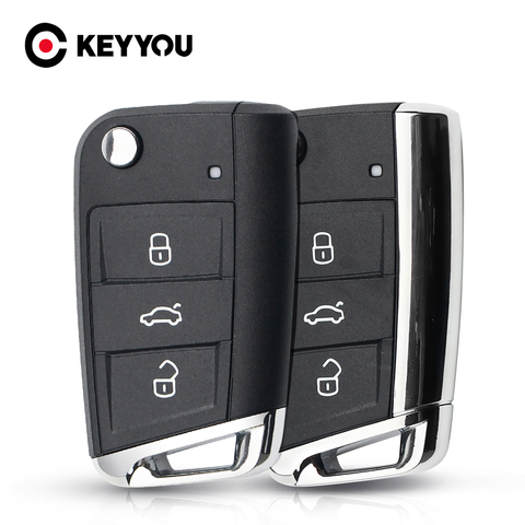 Модифицированный складной дистанционный ключ KEYYOU с 3 кнопками, оболочка для Volkswagen VW Golf 7 GTI MK7 Skoda Octavia A7 Seat ► Фото 1/6