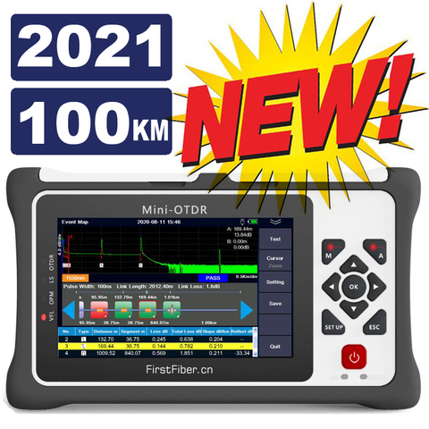 2022NEW 100KM Pro mini OTDR рефлектометр для тестирования в режиме реального времени GPON EPON с оптическим кабелем ► Фото 1/3