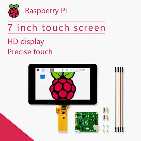 Raspberry Pi 7-дюймовый сенсорный экран, дисплей с поддержкой 10-пальцевого сенсорного Raspberry Pi 4 Pi 3 Zero screen ► Фото 1/6