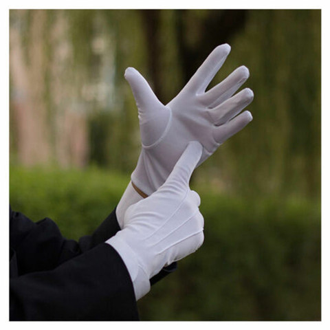 Белые перчатки для взрослых, 1 пара, официальные перчатки, смокинг, парад Honor Guard, танец, драгоценности, уход, выступления, вечеринки, магическ... ► Фото 1/4