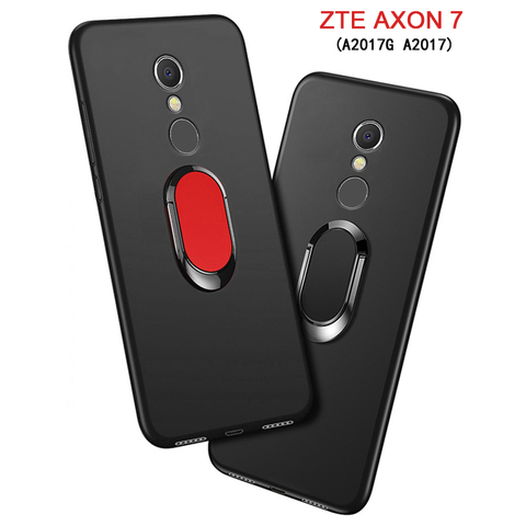 Чехол для телефона ZTE Axon 7 A2017 G A2017 U A2017, роскошный мягкий черный силиконовый Магнитный чехол 5,5 дюйма с кольцом для телефона ZTE AXON 7, чехол s ► Фото 1/6