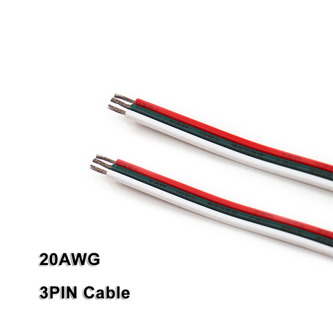 3-контактный кабель, 10 м, провод 20AWG 18AWG, для светодиодных лент 2835 3528 WWCW CCT, низкое напряжение DC5V/12V/24V, светодиодное линейное освещение, жесткий стержень ► Фото 1/1