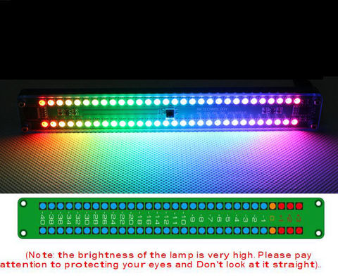 Двойной 30-уровневый светодиодный индикатор музыкального спектра, стерео усилитель мощности, измеритель УФ, регулируемая скорость светильник, mp3 ритм ► Фото 1/5