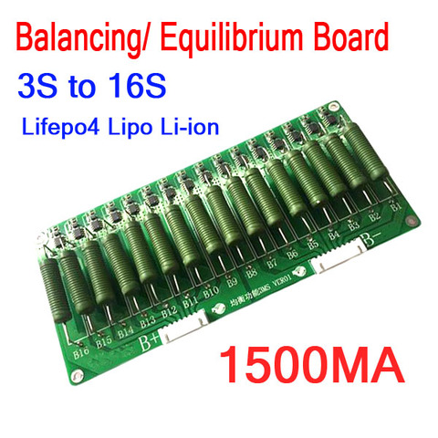 Балансировочная плата 3S - 16S для литиевых аккумуляторов, высокотоковая балансировочная плата 60 в 48 в 1500 мА, эквалайзер для балансировки Lifepo4 Li-Ion 13S 10S 7S ► Фото 1/4