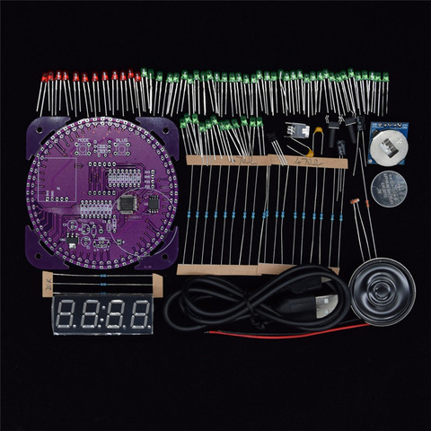 4-го поколения DIY EC1838B DS1302 светильник управления вращения светодиодный набор электронных часов вращающиеся электронные таймеры ► Фото 1/6