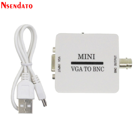 Преобразователь видео Mini HD VGA в BNC, композитный адаптер VGA в BNC, цифровой переключатель для монитора HDTV ► Фото 1/6