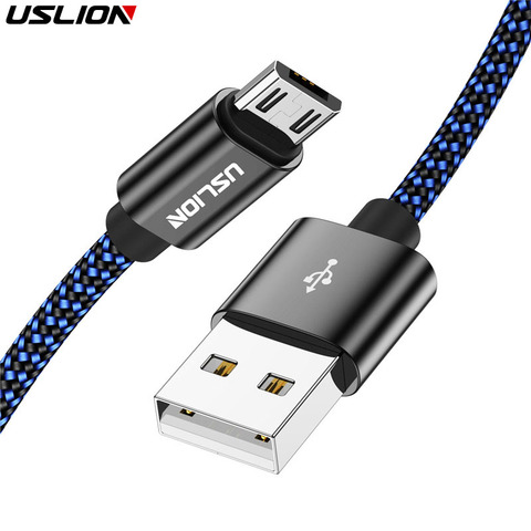 Кабель Micro USB USLION 2 а для быстрой зарядки и передачи данных, зарядный шнур для планшетов Samsung, Xiaomi, Android, зарядный кабель Micro USB ► Фото 1/6
