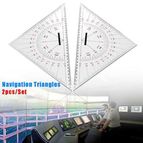 2 шт. 300 мм акриловая навигация треугольный транспортир гипотоузные морские квадраты 34x24x24 см Прозрачные измерительные и измерительные инст... ► Фото 1/6