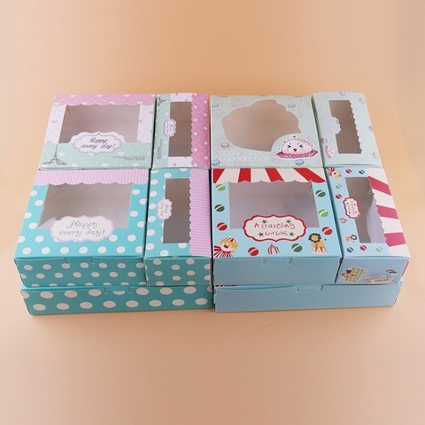12 шт крафт-бумажные коробки для упаковки Подарочная коробка для капкейков розовый цветок окна Свадебная коробка для торта конфеты печенье ... ► Фото 1/6