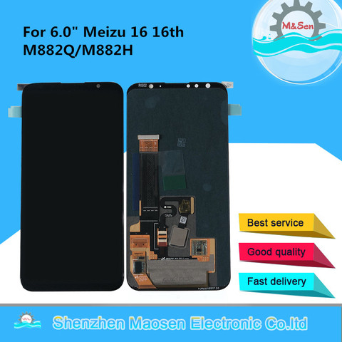 Оригинальный ЖК-экран M & Sen 6,0 дюйма для Meizu 16 16th M882Q Super AMOLED + дигитайзер сенсорной панели в сборе для Meizu 16 M882H ► Фото 1/6