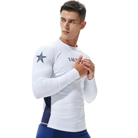 Rashguard Мужская купальная рубашка с длинным рукавом, для серфинга, Рашгард, купальный костюм для плавания, дайвинга, гидрокостюм ► Фото 1/6