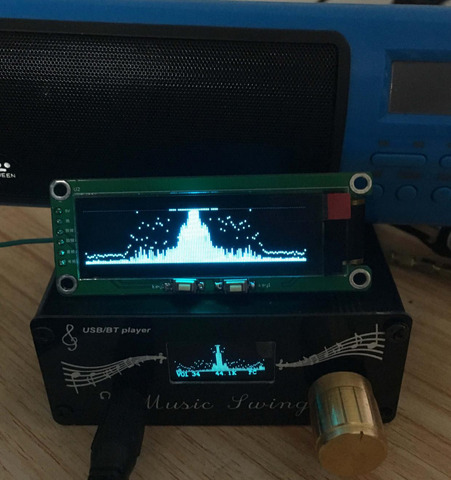 2 дюйма OLED анализатор музыкального спектра, автомобильный ПК усилитель мощности, индикатор уровня звука, анализатор музыкального ритма, VU-метр ► Фото 1/6