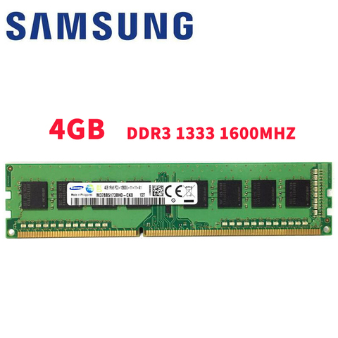 Оригинальный ПК SAMSUNG 4G 4 ГБ 8 ГБ PC3 DDR3 10600 12800 U 1333 1600 МГц 1333 МГц 1600 МГц память для настольного компьютера ОЗУ модуль памяти ► Фото 1/6