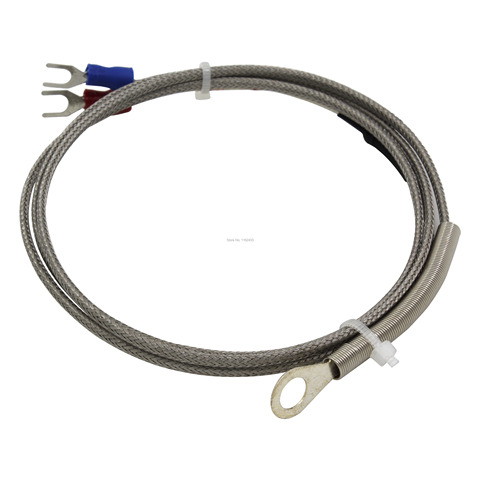 Металлический экранирующий кабель FTARR01 K E J, тип 1 м, 4 мм, 5 мм, 6 мм, 14 мм, диаметр отверстия, кольцевая головка, датчик температуры термопары ► Фото 1/6