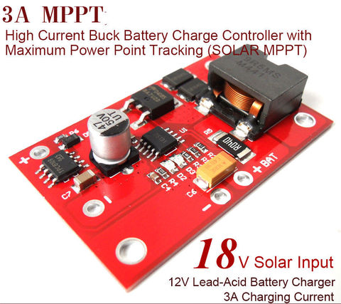 MPPT Солнечный контроллер, 12 В постоянного тока, свинцово-кислотный аккумулятор, зарядка 3 А, зарядное устройство, модуль питания PWM Buck, турбулентный, постоянный ток, перезарядка ► Фото 1/1