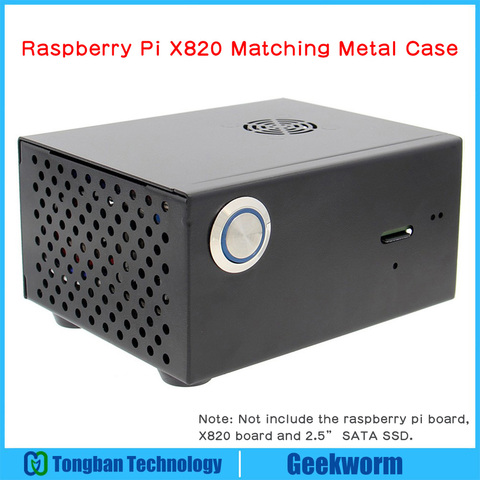 Raspberry Pi X820 V3.0 SSD и HDD SATA плата для хранения, соответствующий металлический чехол/корпус + выключатель питания + вентилятор охлаждения ► Фото 1/6