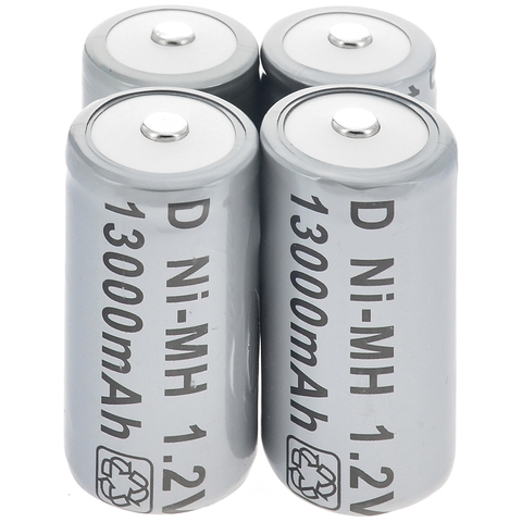4 шт 13000mAh 1,2 V Ni-MH аккумуляторная батарея серый D размер батареи D-Type D Тип ► Фото 1/4