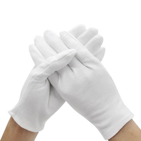 Белые хлопковые рабочие перчатки 6 пар/Мешок, женские и мужские перчатки для осмотра, ювелирные изделия для монет, легкие перчатки для серви... ► Фото 1/5
