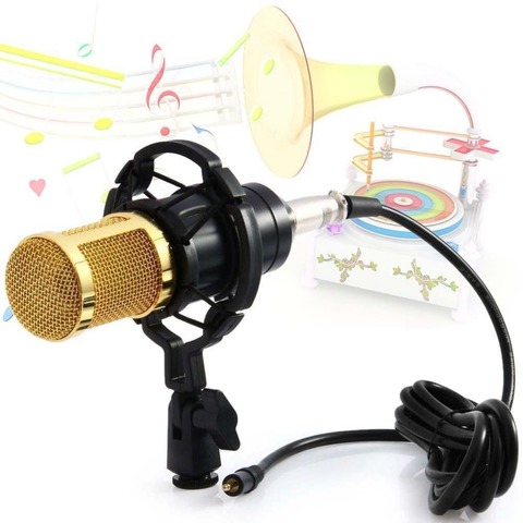 Профессиональный студийный микрофон BM-800, конденсаторный микрофон для звукозаписи с амортизирующим креплением, комплект для радиовещания ... ► Фото 1/6