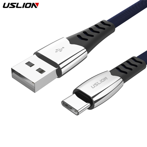 USB-кабель USLION из сплава типа C, USB-кабель типа C для Huawei P20 Lite Pro 2A, USB-кабель для зарядки samsung galaxy s9 s8 plus ► Фото 1/6