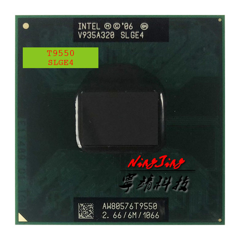 Процессор Intel Core 2 Duo T9550 SLGE4, 2,6 ГГц, двухъядерный процессор с двумя потоками, 6 м, 35 Вт, разъем P ► Фото 1/1