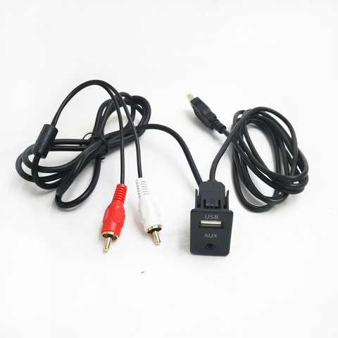 Адаптер-выключатель длиной 1 м, 3,5 мм, аудиоразъем, AUX USB-кабель, удлинитель, панель, RCA-кабель для Toyota, Volkswagen ► Фото 1/6