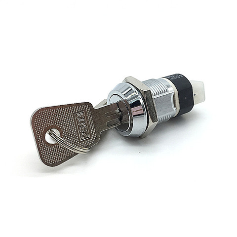 Металлический 4-контактный переключатель ON-OFF 2 Позиции DPST A Series ключ для электронного замка Switch 2NO 2NC 4A 125VAC/2A 250VAC, 19 мм ► Фото 1/6