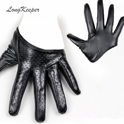 Новинка, дизайнерские женские перчатки LongKeeper из искусственной кожи на половину ладони, черные, золотые, серебряные рукавицы для вечевечерн... ► Фото 1/6