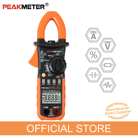 Официальный PEAKMETER PM2108A цифровой AC DC Клещи 4000 отсчетов емкостная частота сопротивления измеритель заземления мультиметр ► Фото 1/6