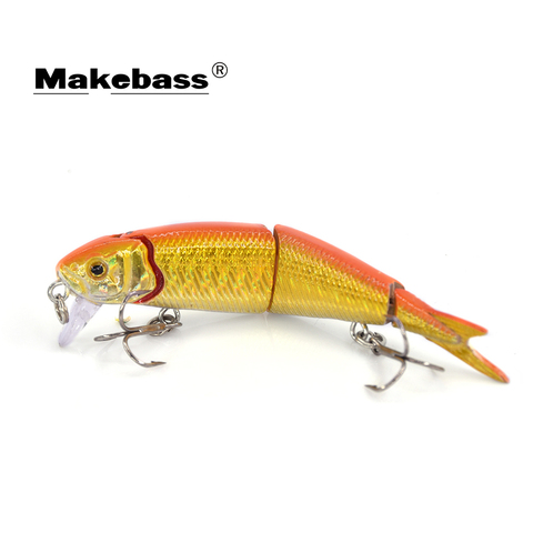 MAKEBASS 5,5 дюймов/0,84 унций Minnow погружающаяся рыболовная приманка мульти-соединенная 3 секции искусственные жесткие приманки воблеры рыболовны... ► Фото 1/6