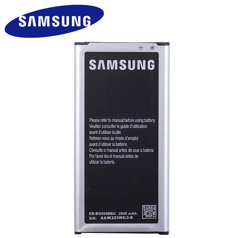 Оригинальная Аккумуляторная батарея SAMSUNG, внешняя аккумуляторная батарея для Samsung S5 G900S G900F G900M G9008V 9006V 9008W 9006W G900FD 2800mA NFC ► Фото 1/3