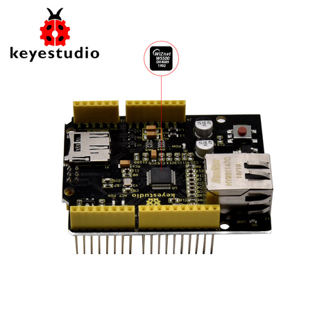 Плата расширения Keyestudio W5500 Ethernet Shield для управления Ethernet для Arduino (без POE) ► Фото 1/6