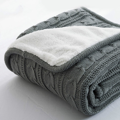 Горячая Распродажа плюс вельветовое толстое вязаное одеяло высокое качество зимнее теплое вязаное шерстяное одеяло диван/покрывало для кровати одеяло вязаное одеяло ► Фото 1/5