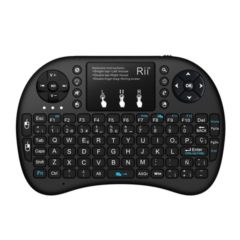 Беспроводная клавиатура с подсветкой Rii mini i8 +, русская, английская, испанская, иврит, с тачпадом, для пк, Smart, Android, тв-приставка ► Фото 1/6