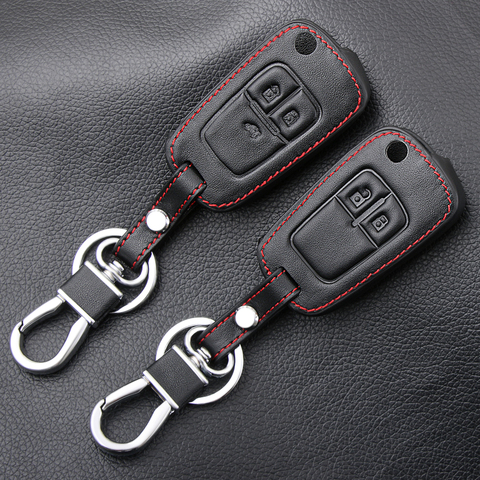 Стайлинг автомобиля кожаный чехол для ключей для Chevrolet Cruze Aveo Trax Opel Astra Corsa Meriva Zafira Antara J Mokka Insignia ► Фото 1/5