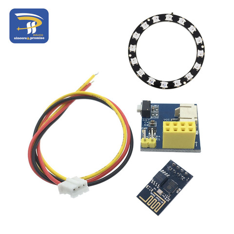 ESP8266 ESP-01 RGB светодиодный модуль контроллера для Arduino IDE WS2812 WS2812B, 16 бит, кольцо для подсветки, Smart Electronic DIY ► Фото 1/6