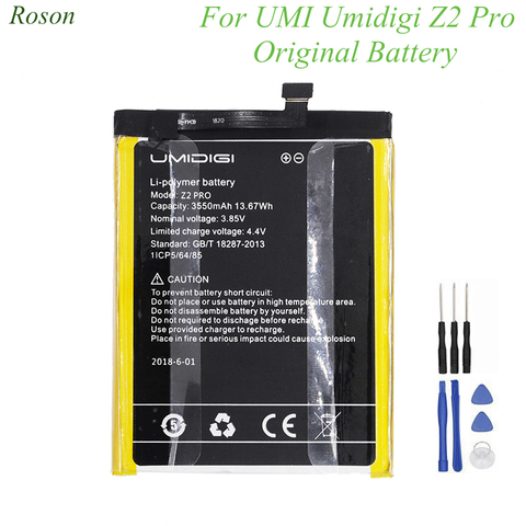 Аккумулятор Roson для UMI Umidigi Z2 Pro, 3550 мАч, 100% Новые запасные части, аксессуары для телефона, аккумуляторы с инструментами ► Фото 1/5