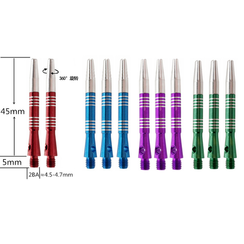 Cavalier 45 мм Средний 3 шт 360 градусов вращение алюминиевого сплава Дротика s Валы Черный Синий Красный Зеленый 2BA дротик с резьбой Дротика аксессуары ► Фото 1/6