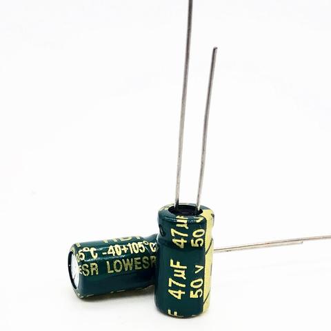 Высокочастотный низкоимпедансный алюминиевый электролитический конденсатор 50 в 47 мкФ 6*12 47 мкФ 50 в 20% ► Фото 1/1