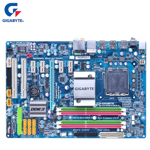 Материнская плата Gigabyte для ПК с процессором Intel P45, DDR3, USB2.0, 16 ГБ, LGA 775, EP45T, UD3LR ► Фото 1/6