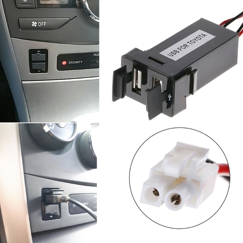 Автомобильное зарядное устройство 12V 4.2A двойной USB 2 порта адаптер прикуривателя для Toyota Corolla ► Фото 1/6