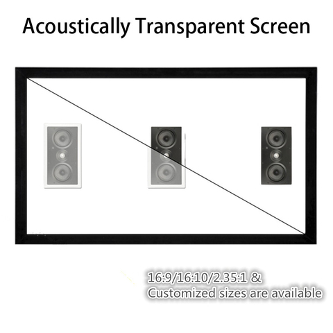 F1HWAW Homecinema 16:9 HDTV 4K белый тканый акустический прозрачный звук акустически фиксированная рамка проекционный экран ► Фото 1/6