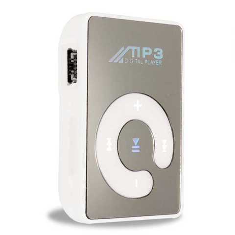 OcioDual мини MP3-плеер с клипсой белый цветомер Usb Зеркало Micro SD до 32 Гб ридер музыка ► Фото 1/2