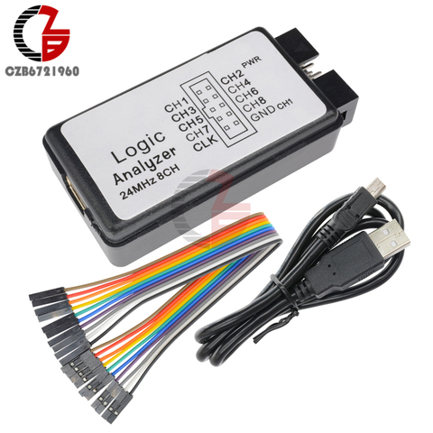 Анализатор логики USB SCM 24 МГц 8 каналов 24 м/секунды, анализатор логики, отладчик для логики ARM FPGA 24M 8CH ► Фото 1/6