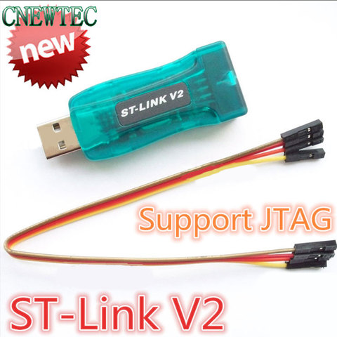 Лучшее качество ~ ST-Link stlink V2 для STM8S STM8L STM32, программатор интерфейса для плавания, JTAG, SWD, для STM8L, STM32, с функцией JTAG, для Cortex-M0 ► Фото 1/2