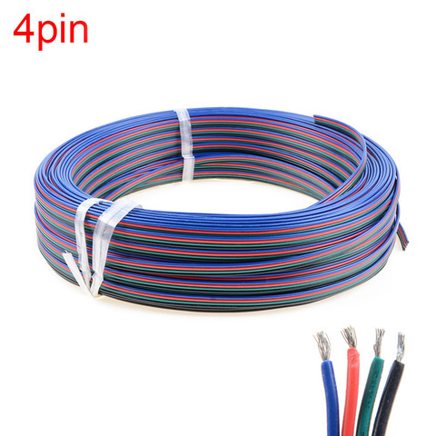 Луженый Медный светодиодный RGB кабель 22AWG, 4-контактный кабель RGB, изолированный провод из ПВХ, Удлинительный провод 22 awg UL2468 ► Фото 1/1